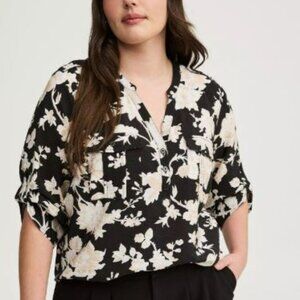 NWT Torrid Harper 3/4 Sleeve Blouse 1X/14-16